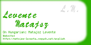 levente matajsz business card